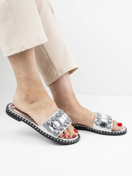 Modne klapki damskie Sparky w kolorze Silver