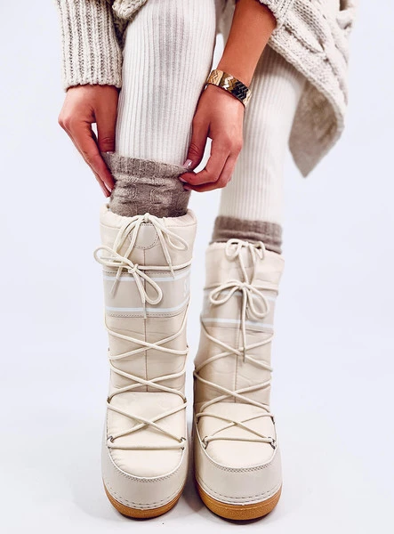 Snow boots wysokie TANGE BEIGE