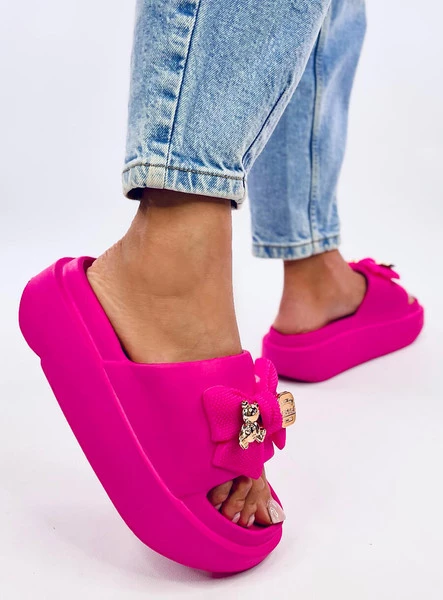 Klapki z misiem LILOO FUKSJA