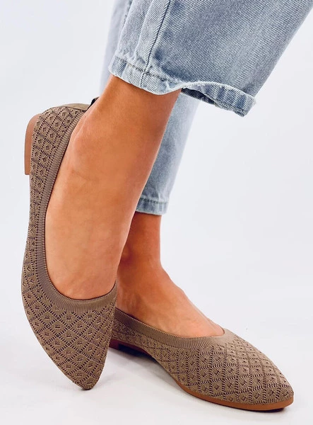 Baleriny migdałowe skarpetkowe BALART KHAKI