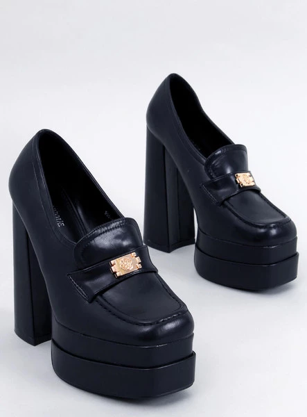 Mokasyny na obcasie AMBRA BLACK