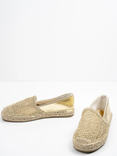 Modne Espadryle damskie w kolorze Gold.