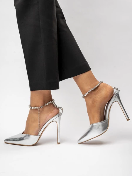 Damskie Szpilki KAYLA METALLIC SILVER