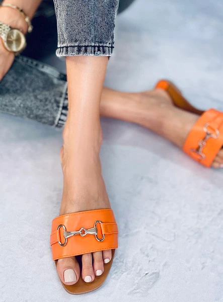 Klapki damskie GALLERY ORANGE