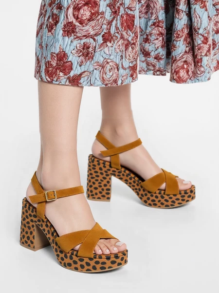 Sandały Leopard Prestige Camel