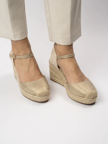Damskie Espadryle na Koturnie WILD ELEGANCE GOLD