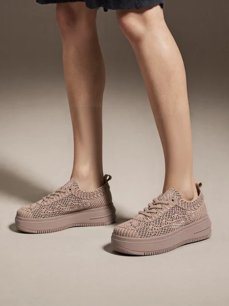 Półbuty damskie eleganckie w kolorze Khaki