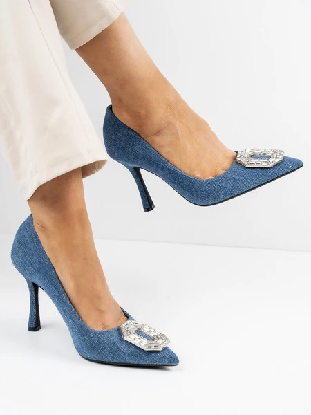 Modne czółenka damskie w kolorze Jeans