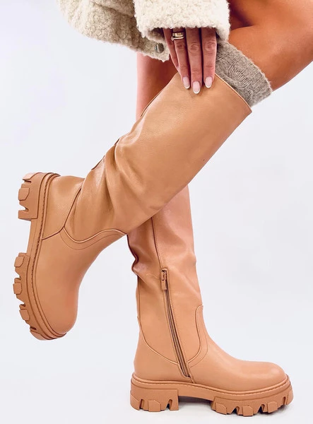 Oficerki na grubej podeszwie JULY CAMEL