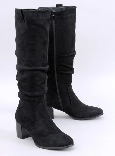 Kozaki z marszczoną cholewką PINSONI BLACK