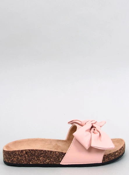 Klapki korkowe z kokardą BUSSI PINK