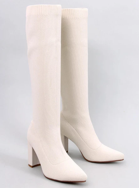 Kozaki elastyczne na obcasie ELISHA BEIGE