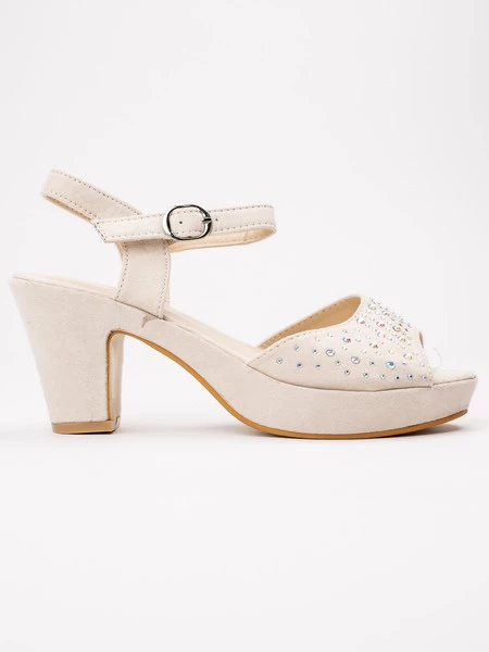 Damskie Sandały na Obcasie NIGHT ELEGANCE BEIGE