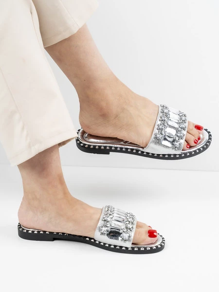 Modne klapki damskie Sparky w kolorze Silver