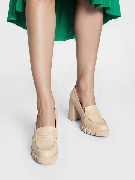 Damskie Botki BEIGE PU