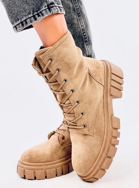 Botki sznurowane KELIS KHAKI