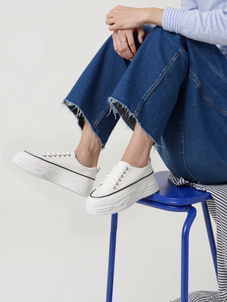Damskie Sneakersy PLATFORMIA – White