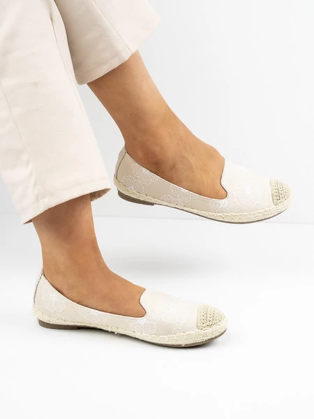 Modne espadryle damskie w kolorze Beige