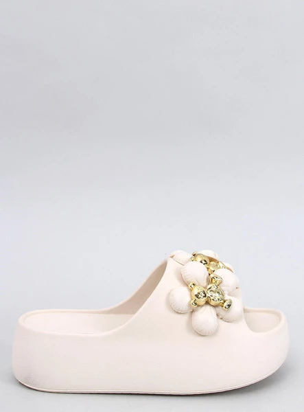 Klapki gumowe na platformie DEVAU BEIGE