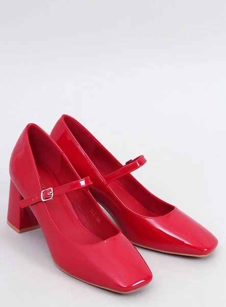 Czółenka na obcasie w stylu Mary Jane VALONIS RED