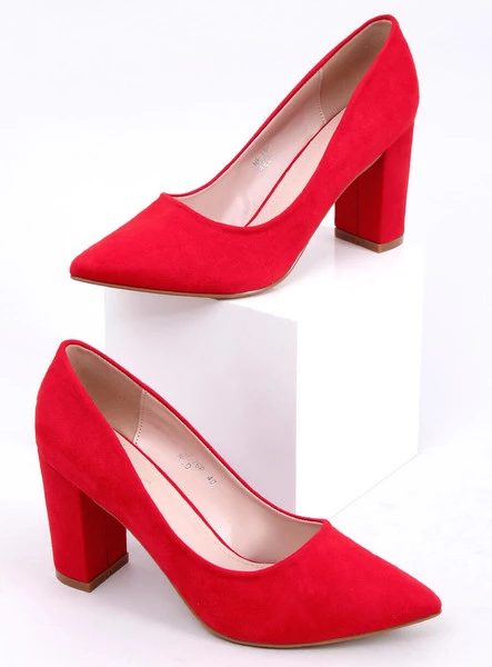 Czółenka na słupku IVONNE RED