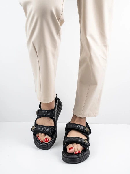 Sandały BLACK QUILTED