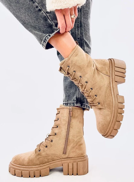 Botki sznurowane KELIS KHAKI