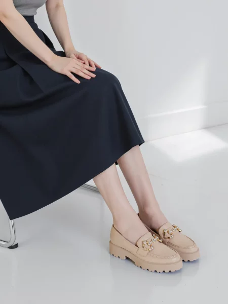 Damskie Mokasyny ELEGANZE BEIGE