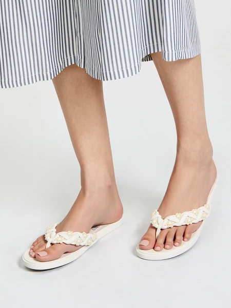 Damskie Klapki PEARLSTEP WHITE