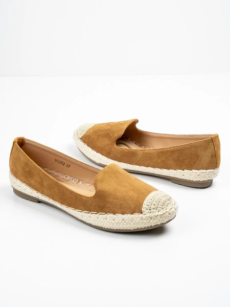 Modne espadryle damskie w kolorze Camel