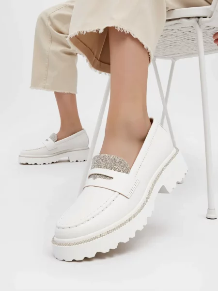 Damskie Mokasyny DIAMANT WHITE