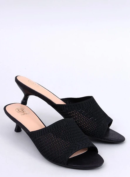 Klapki ażurowe na kaczuszce BERTINI BLACK