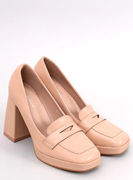 Mokasyny na obcasie ENTEE NUDE II GATUNEK