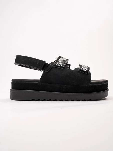 Sandały damskie na platformie z ozdobnymi paskami BLACK – wygodne i stylowe