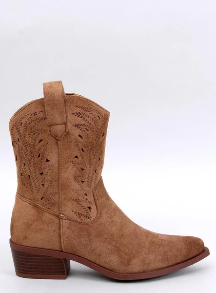 Botki kowbojki ażurowe AUSTEN KHAKI