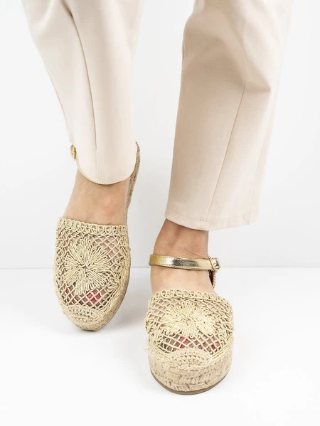Espadryle Gama w kolorze Gold