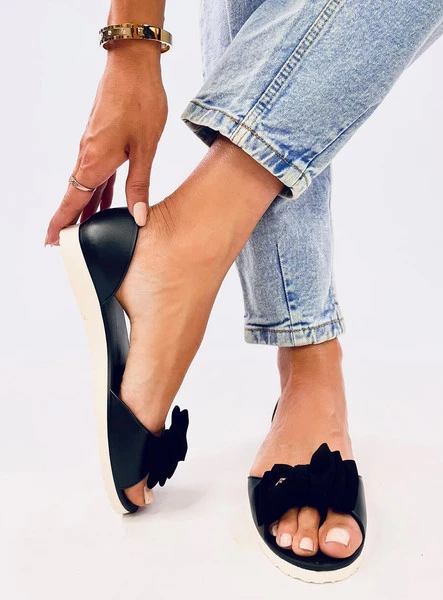 Baleriny meliski open toe AGATHE BLACK