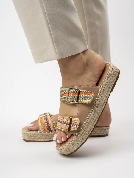 Klapki Boho Chic Khaki