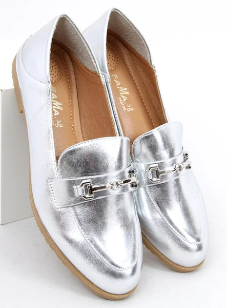 Mokasyny damskie JUSS SILVER