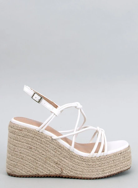 Sandałki espadryle na koturnie PASCAI WHITE