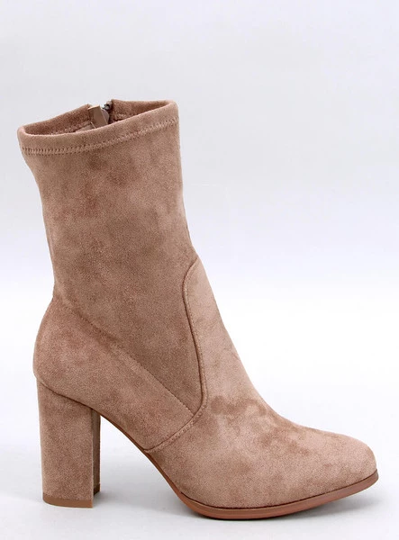 Botki na obcasie zamszowe POULTER TAUPE