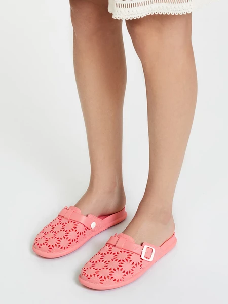 Damskie Klapki FLOWER BUCKLE FUCHSIA