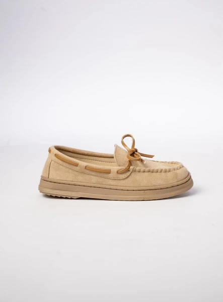 Damskie Mokasyny – Beżowe, Zamszowe Lucia BEIGE