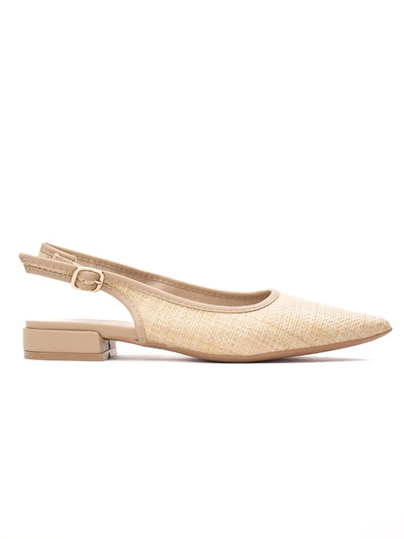 Damskie beżowe sandały ze spiczastym noskiem LARA BEIGE