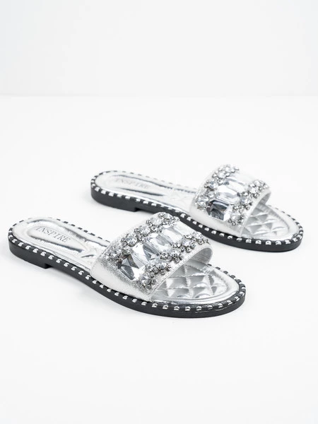 Modne klapki damskie Sparky w kolorze Silver