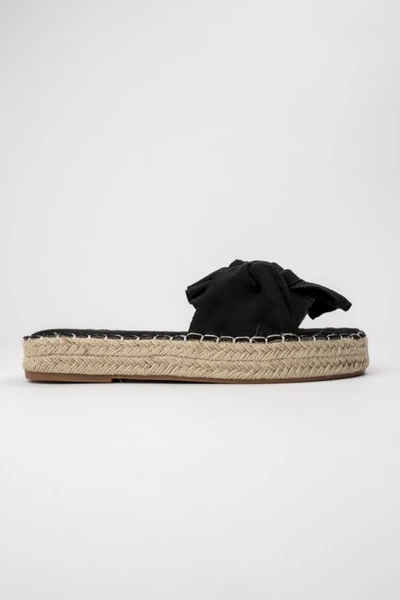 Damskie Klapki SOFT BOW BLACK