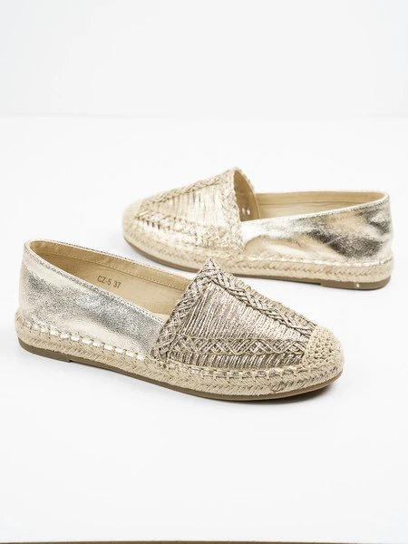 Modne espadryle damskie w kolorze Gold