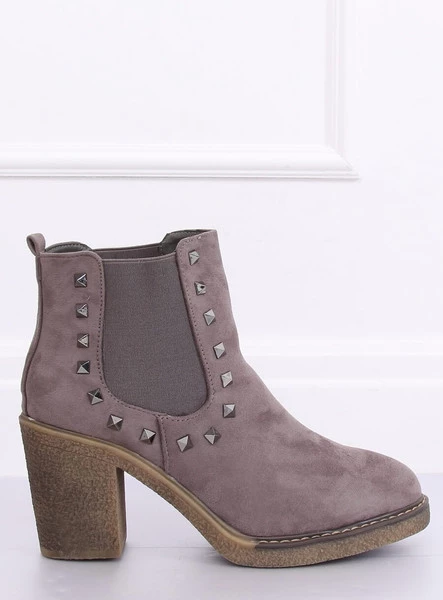 Botki na szerokim obcasie HIDALGO GREY II GATUNEK