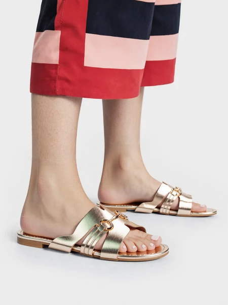 Baleriny damskie eleganckie w kolorze GOLD