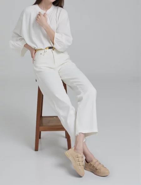 Damskie Sneakersy AZURA BEIGE – Wygodne Buty na Rzepy